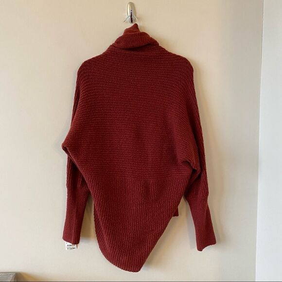NWT-Chelsea28 Ribbed Brick Red Wool Blend Cozy/Soft Open Cardigan - Picture 2 of 10